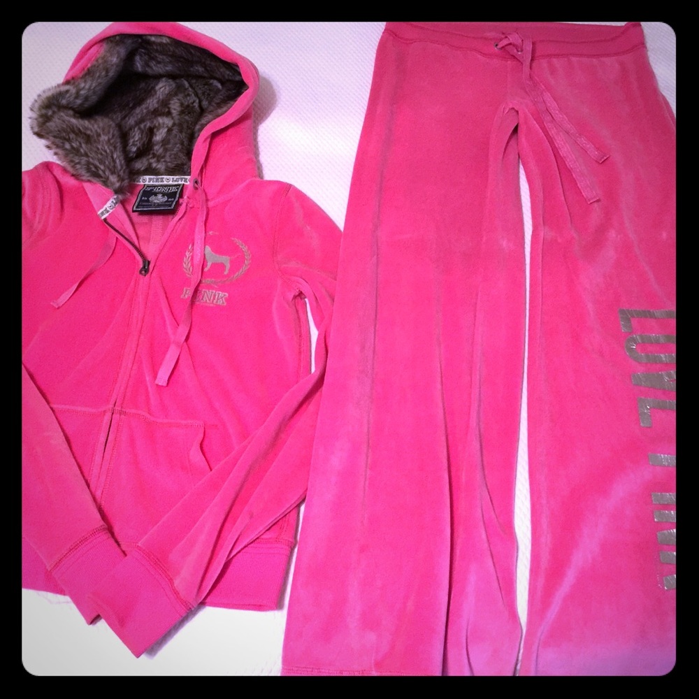 Victoria Secret Pink Velour Set